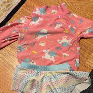 Pink Unicorn Kids Rashguard Set
